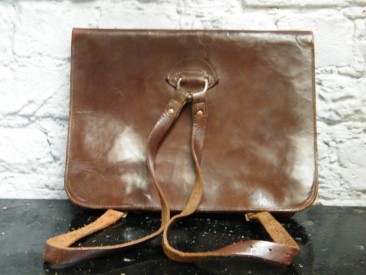 #0784 Leather School Satchel, circa 1950s  **SOLD** through our Liverpool shop  2016