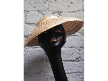 #0785 1950s Ladies Faux Straw Summer or Beach Hat