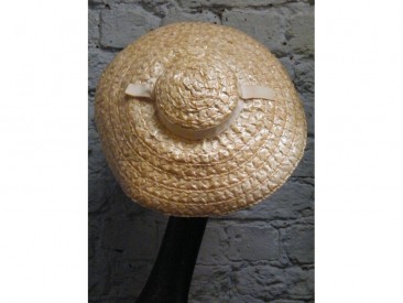 #0785 1950s Ladies Faux Straw Summer or Beach Hat