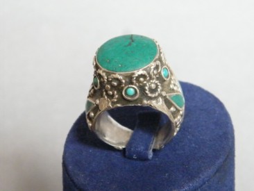 #1200 Large Silver Ring from Tibet, circa 1900 - 1950