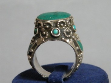 #1200 Large Silver Ring from Tibet, circa 1900 - 1950