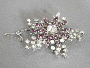 #1211 Diamante Snowflake Brooch, circa 1950s - 1960s **SOLD**