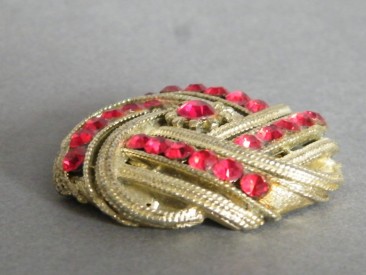 #1355 Red Diamante Brooch, circa 1950s-1960s **SOLD** through our Liverpool shop 2016