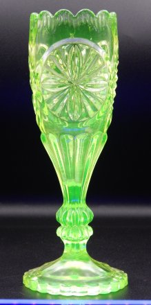 #1877  Victorian Uranium Glass Vase, probably made by John Derbyshire **SOLD** December 2025