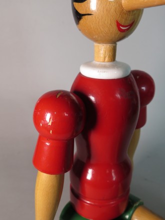 #1576 Large painted Wood Pinocchio Doll, cica 1950s - 1960s,  **SOLD** June 2016