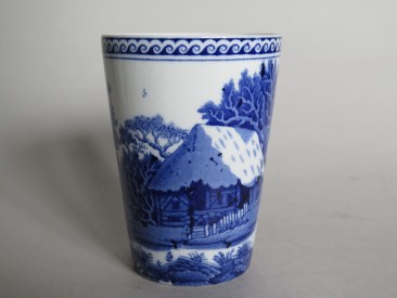 #1651  Rare Wedgwood Blue & White "Fallow Deer" Beaker, circa 1920s