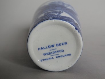 #1651  Rare Wedgwood Blue & White "Fallow Deer" Beaker, circa 1920s