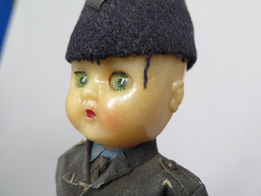 #1543  Plastic Policeman Doll, circa 1940s - 1950s  **SOLD** through our Liverpool shop March 2017