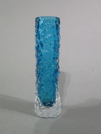 #1610  Whitefriars Glass Textured Bark Vase, early 1970s  **SOLD** April 2018