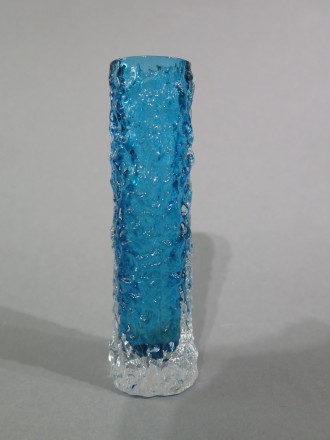 #1610  Whitefriars Glass Textured Bark Vase, early 1970s  **SOLD** April 2018