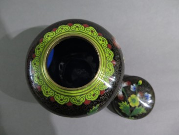 #1530  Cloisonne Enamel Jar from China, circa 1890-1910  **SOLD**