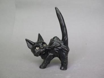 #1611  Art Deco pottery Black Cat, circa 1920s - 1930s   **Sold**  2018