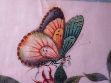 #1749  Chinese Export  Insect & Flower Pith / "Rice" Paper Painting, 19th Century  **Sold**  May 2019