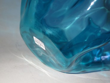 #1518  Large Chance Brothers Glass Handkerchief Vase, circa 1969