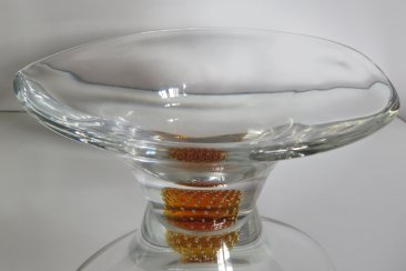 #1649  Cased Lead Crystal Bowl by Thomas Webb, circa 1950s    **Sold** January 2018