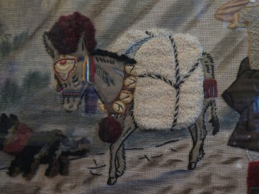 #1828  Framed Applique Textile Picture from Tibet, circa 1950s