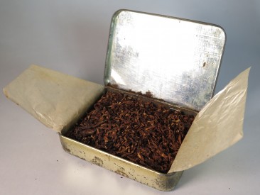 #1553  Gold Block Tobacco Tin (with tobacco), circa 1910 - 1920)  **Sold**  May 2018
