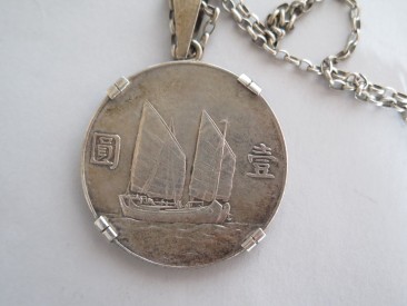 #1555  1934 Republic of China Silver Dollar / Yuan Pendant  **SOLD**   in our Liverpool shop April 2017