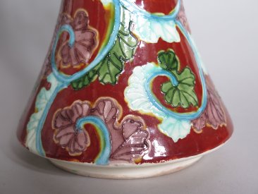 #1713  Tube-Lined Art Nouveau Style Japanese Altar Vase. circa 1900 - 1920