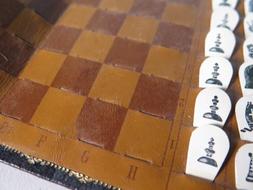 #1706  Rare Antique  Pocket Travel Chess / Draughts Set, circa 1900-1915  **SOLD**  December 2018