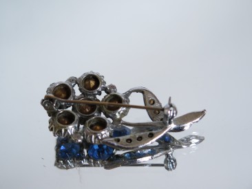 #1585  Blue Diamante Brooch, circa 1950s **SOLD** 2017