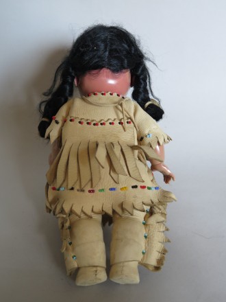 #1590   Rare Native American Doll with Papoose, circa 1950s