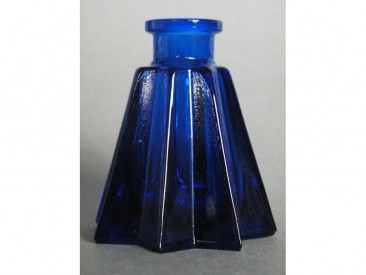 #0579 Art Deco Cobalt Blue Perfume Bottle, circa 1920-1940 "SOLD"