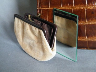 #0183 Circa 1940s Marshall & Snelgrove Crocodile Skin Leather Ladies Handbag **SOLD** through our Liverpool shop