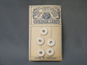 #1533 Early 20th Century Unused Cotton Fronted Buttons on Card circa 1900-1930