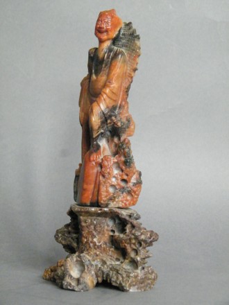 #1626 Chinese Soapstone Figure & Stand, circa 1870-1920