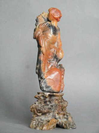 #1626 Chinese Soapstone Figure & Stand, circa 1870-1920