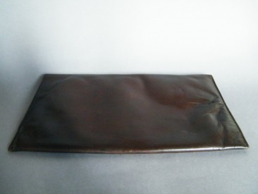 #0490 1930s Ladies Modernist Soft Brown Leather Clutch Bag  *SOLD*