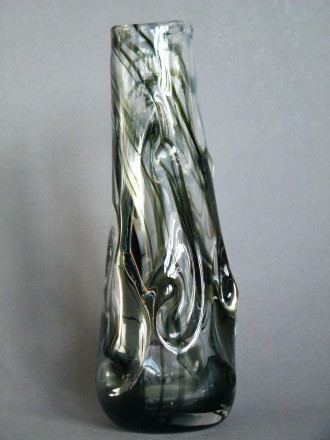 #1671  Whitefriars Glass Streaky Knobbly Vase, circa 1964 - 1970  **SOLD**  February 2019