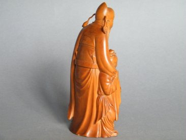 #0360  Fine Huang Yang Mu (Boxwood) Carved Figure by Jing Fu (China) , active 1912-1949 **Sold** through Christies King Street, November 2012