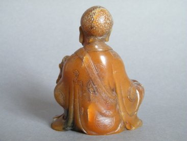 #0323 Rare 17th/18th Century Chinese Soapstone Carving of Damo, signed Shang Jun   **Sold** to U.S.A., Nov. 2013