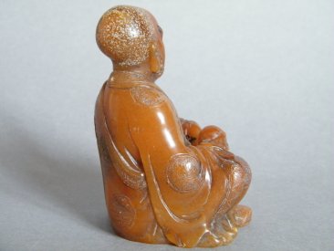 #0323 Rare 17th/18th Century Chinese Soapstone Carving of Damo, signed Shang Jun   **Sold** to U.S.A., Nov. 2013