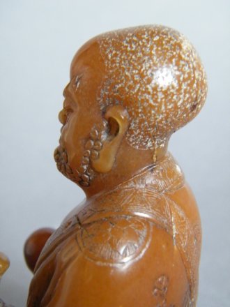 #0323 Rare 17th/18th Century Chinese Soapstone Carving of Damo, signed Shang Jun   **Sold** to U.S.A., Nov. 2013