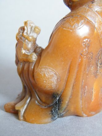 #0323 Rare 17th/18th Century Chinese Soapstone Carving of Damo, signed Shang Jun   **Sold** to U.S.A., Nov. 2013