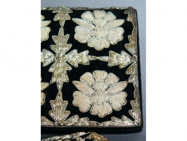 #0727 Velvet Brocade Ladies Evening Bag & Belt from India, circa 1930-1950 **SOLD**