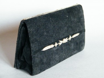 #0727 Velvet Brocade Ladies Evening Bag & Belt from India, circa 1930-1950 **SOLD**