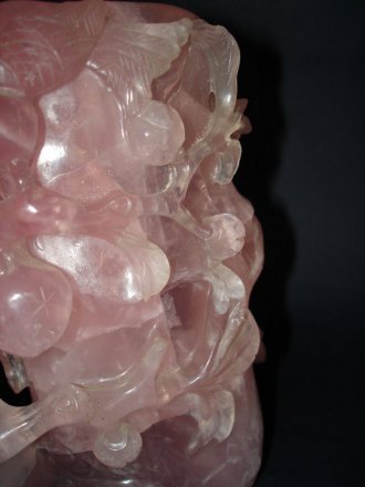 #0022  Large Chinese Rose Quartz Brushpot, 19th Century  **Sold**  to Australia - January 2011 售至澳大利亚 - 2011年1月