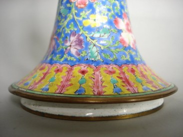 #0400  Rare 18th Century Chinese Enamel Vase - Gu - Qianlong  **SOLD** to China - November 2010 售至中国 - 2010年11月