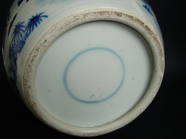 #0231 Large Kangxi Style Chinese Blue and White Jar  **Sold** to China - May 2009 售至中国 - 2009年5月