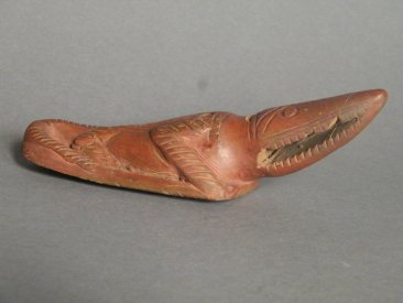 #1625  Rare Crocodile Form Burnished Earthenware Egyptian Foot Rasp