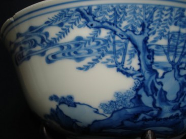 #0115  Chinese Blue and White Bowl - Chenghua mark - Kangxi Reign (1662-1722) **Sold** to China - April 2009 售至中国 - 2009年4月