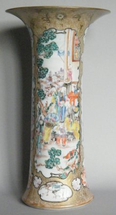 #1815  Large  & Rare 18th Century Chinese  Famille Rose Beaker Shaped Vase Qianlong Reign, circa 1780,  **Price on Request**