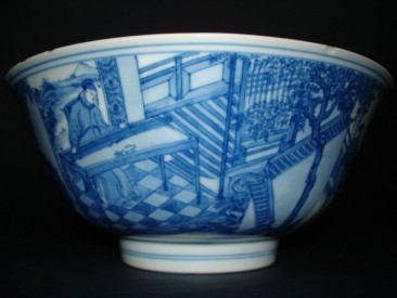 #0115  Chinese Blue and White Bowl - Chenghua mark - Kangxi Reign (1662-1722) **Sold** to China - April 2009 售至中国 - 2009年4月