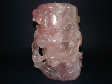 #0022  Large Chinese Rose Quartz Brushpot, 19th Century  **Sold**  to Australia - January 2011 售至澳大利亚 - 2011年1月