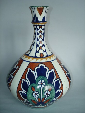 #0186 Rare 1920s Bursley Ware "Bagdad" vase, designed by Frederick Rhead  **Sold**  February 2019