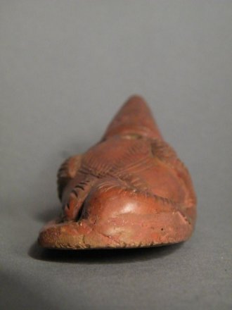 #1625  Rare Crocodile Form Burnished Earthenware Egyptian Foot Rasp